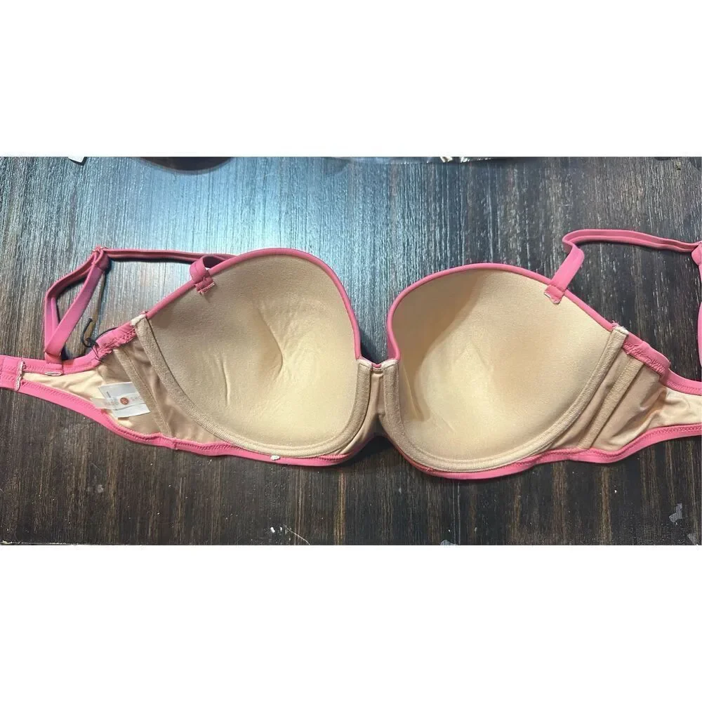 Shade & Shore NWT size 36D pink swim bikini top with underwire